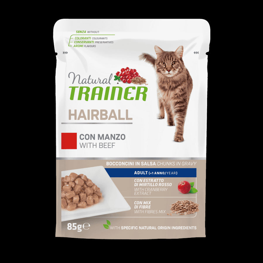 NATURAL TRAINER CAT Hairball con Manzo 85g NATURAL TRAINER CAT Hairball con Manzo 85g